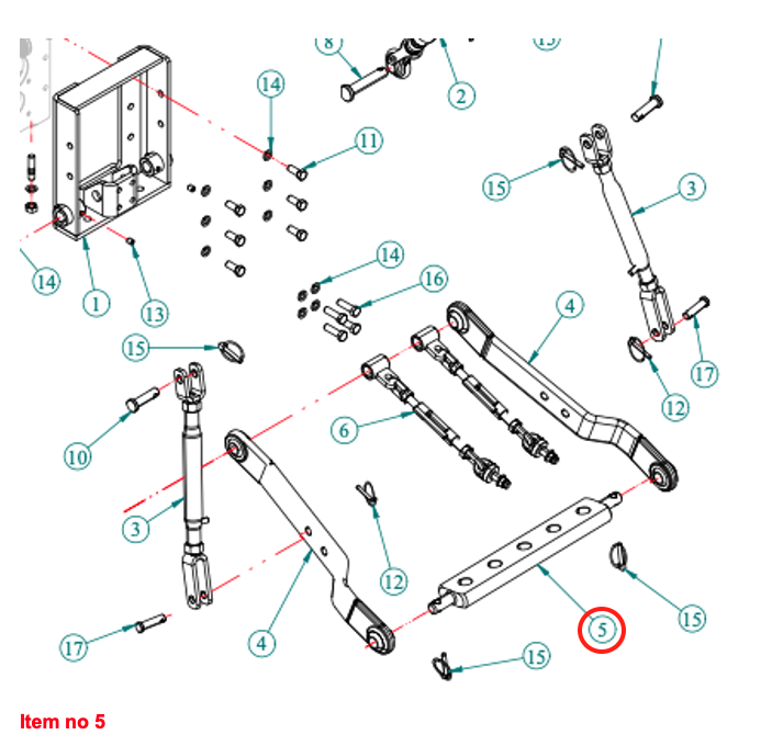 Bara de remorcare a timoneriei tractorului (categoria 1) Captain, Startrac, Antonio Carraro, etc.,