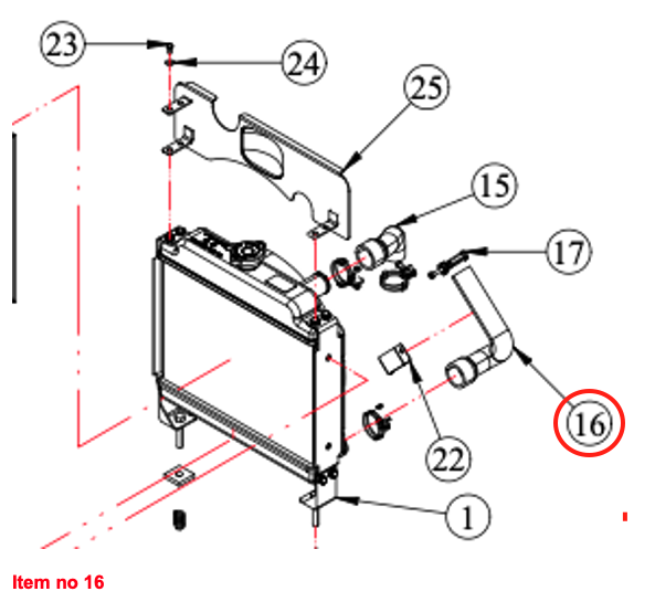 Furtun de apă de răcire (inferior) Captain 223, Startrac, Antonio Carraro, etc.,