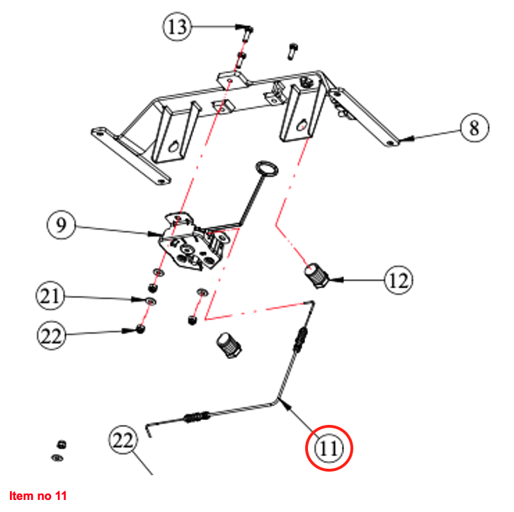Cablu pentru blocarea capacului motorului 8G Captain, Startrac, Antonio Carraro, etc.,