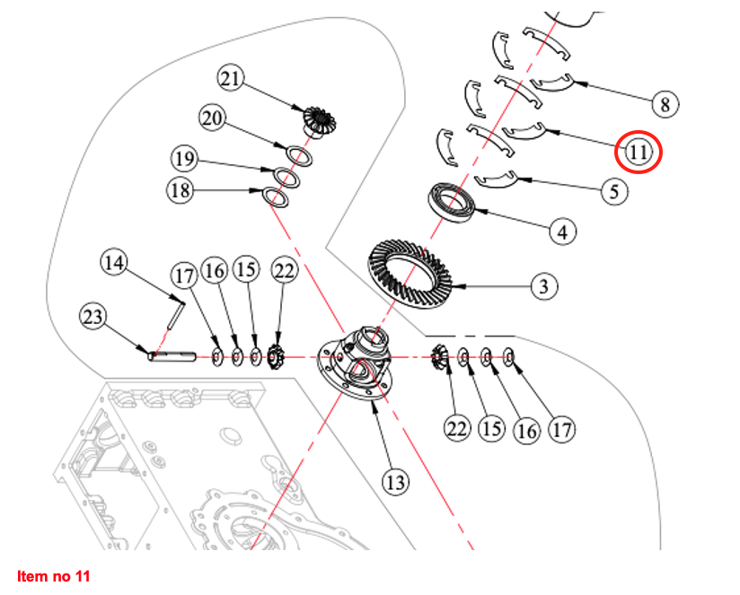 Carcasă diferențial cu șaibă (0,50) Captain, Startrac, Antonio Carraro, etc.,