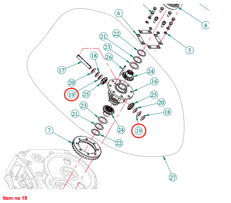 Diferențial Shim (1.00) Căpitan, Startrac, Antonio Carraro, etc.,