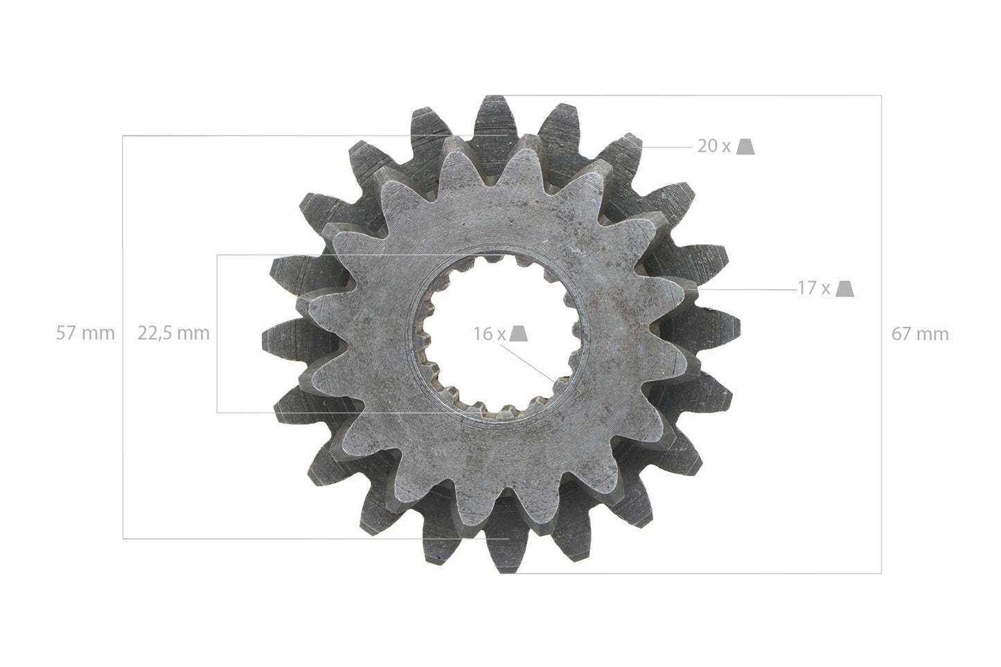 Angrenaj 20TX16T 16 caneluri