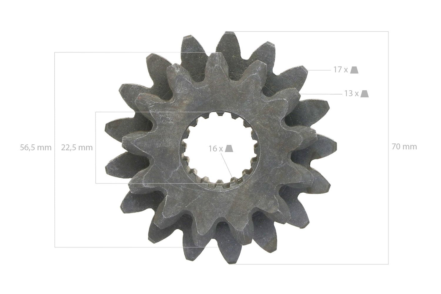 Angrenaj Kubota 13TX17T 16 caneluri punte spate B1200, B1400