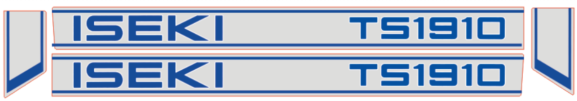 Set autocolante capotă Iseki TS1910 Albastru-Alb