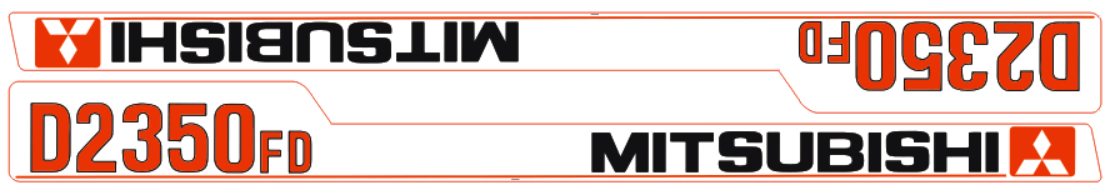 Set autocolante capotă Mitsubishi D2350