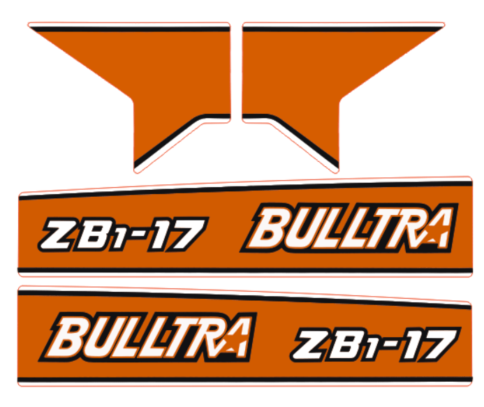 Autocolant capotă Kubota Bulltra B1-17