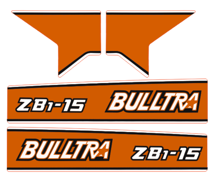 Autocolant capotă Kubota Bulltra B1-15