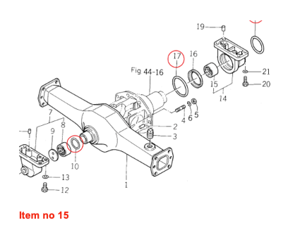 Bucșă punte față 4WD Iseki TE, TL