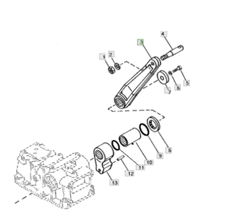 Braț de ridicare (sus) Cu știft Yanmar YM180, YM186, YM1510, John Deere 650, 750, Cub Cadet EX2900, EX3200
