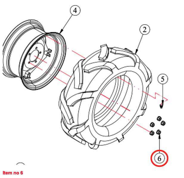 Piuliță roată (partea din spate) Captain, Startrac, Antonio Carraro, Agritech, etc.,