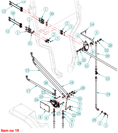 Furtun hidraulic 3/8” (60 cm) Captain, Startrac, Antonio Carraro, etc.