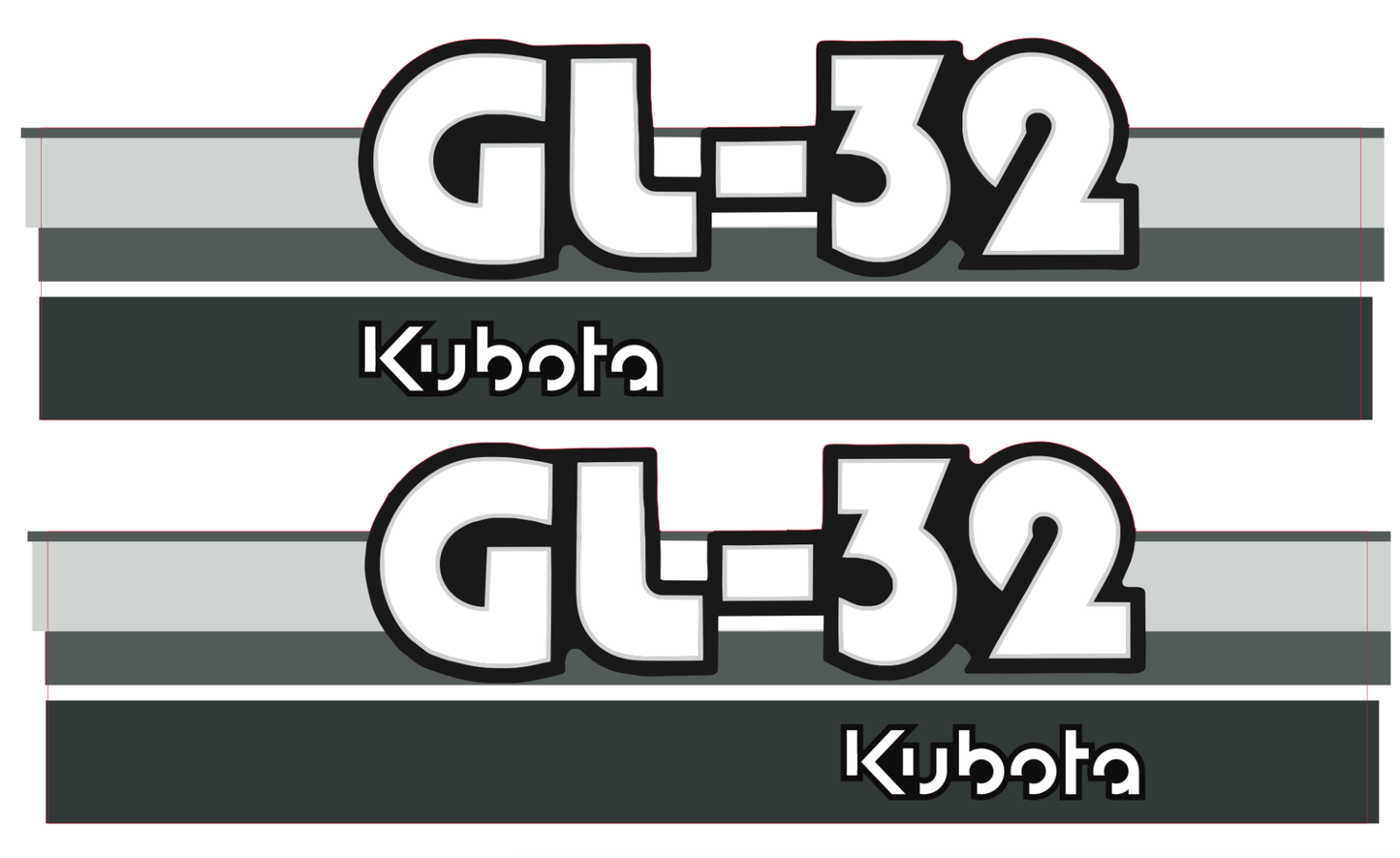 Bonnet decal sticker Kubota GL32