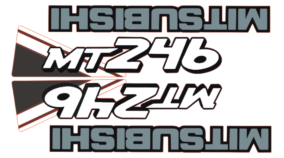 Bonnet decal sticker set Mitsubishi MT246