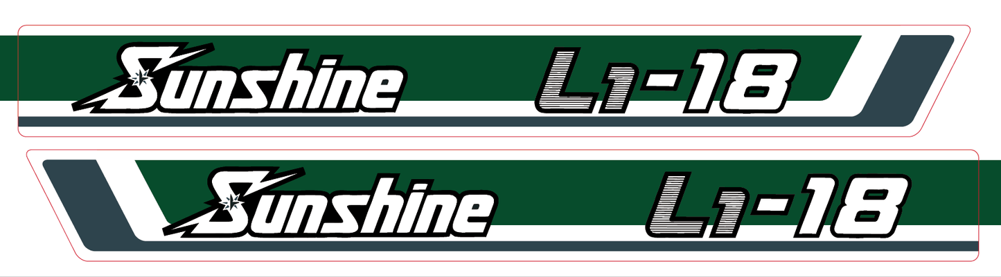 Bonnet decal sticker Kubota Sunshine L1-18