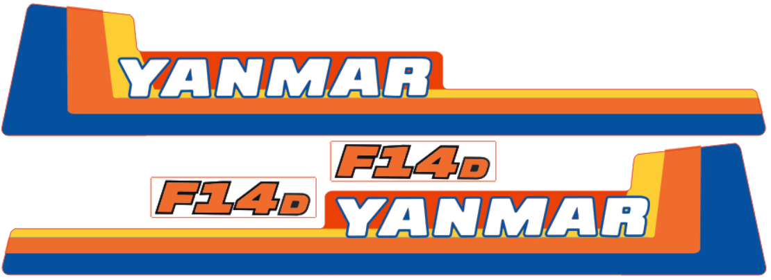 Bonnet decal sticker set Yanmar F14
