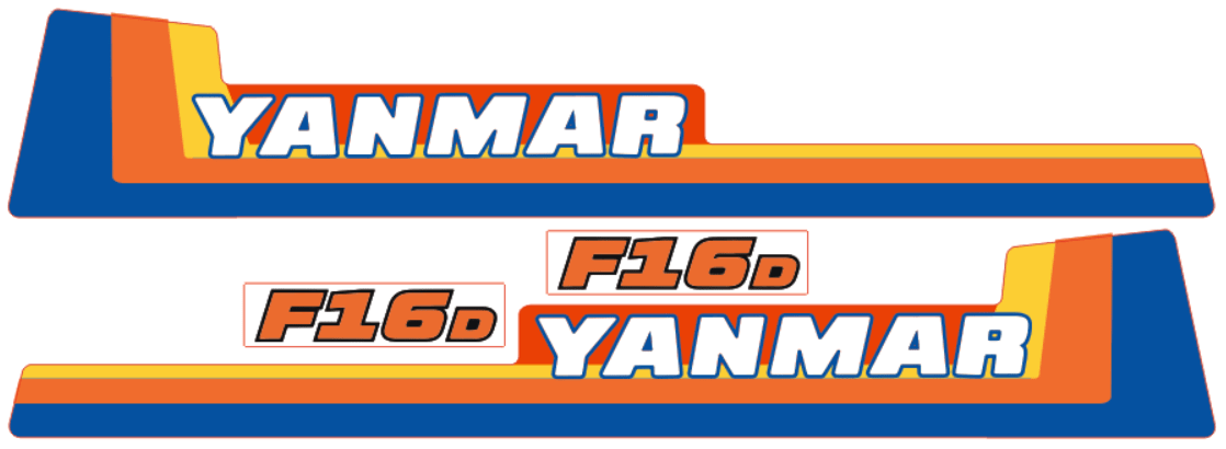 Bonnet decal sticker set Yanmar F16