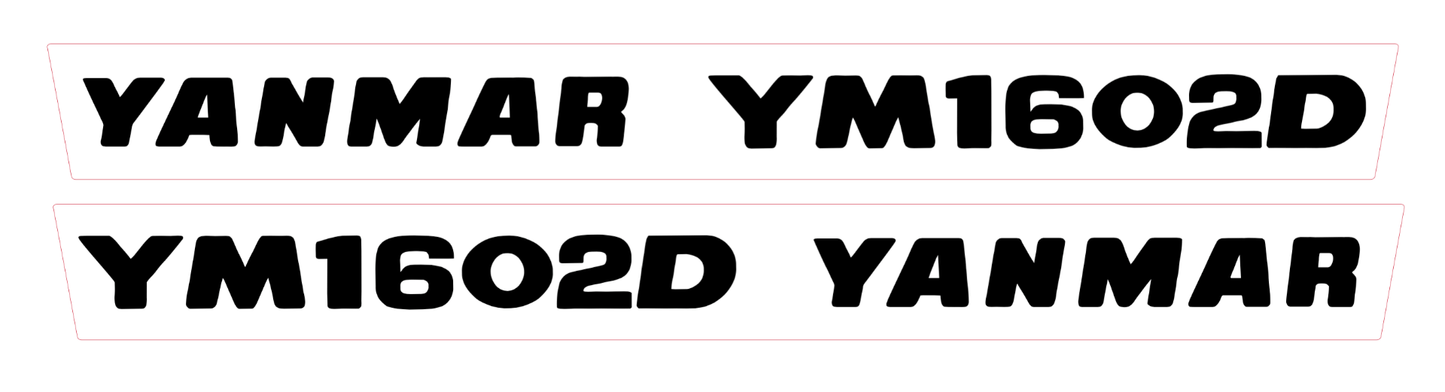 Bonnet decal sticker set Yanmar YM1602