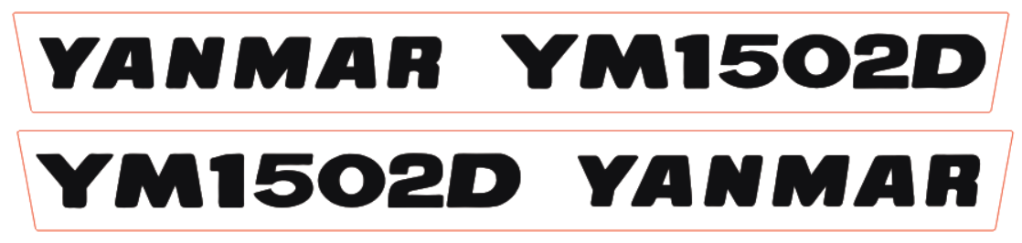 Bonnet decal sticker set Yanmar YM1502