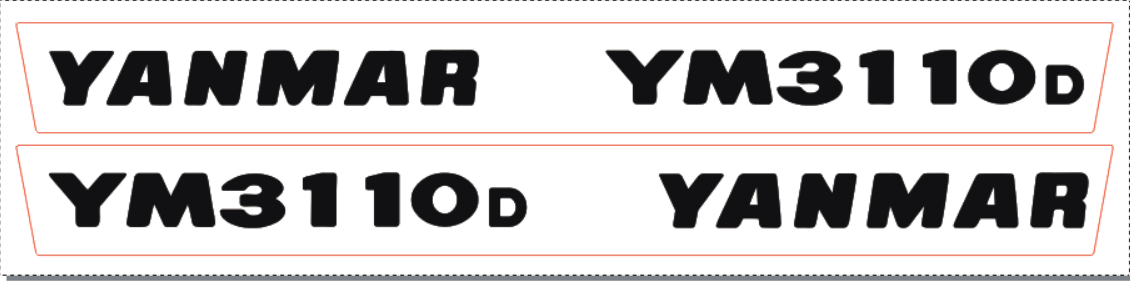 Bonnet decal sticker set Yanmar YM3110