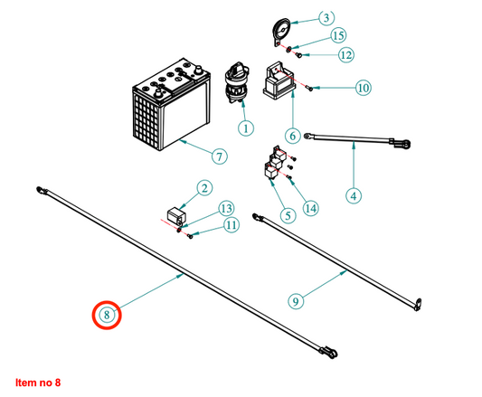 Cablu baterie L=1350mm Captain, Startrac, Agritech, Antonio Carraro, etc.,