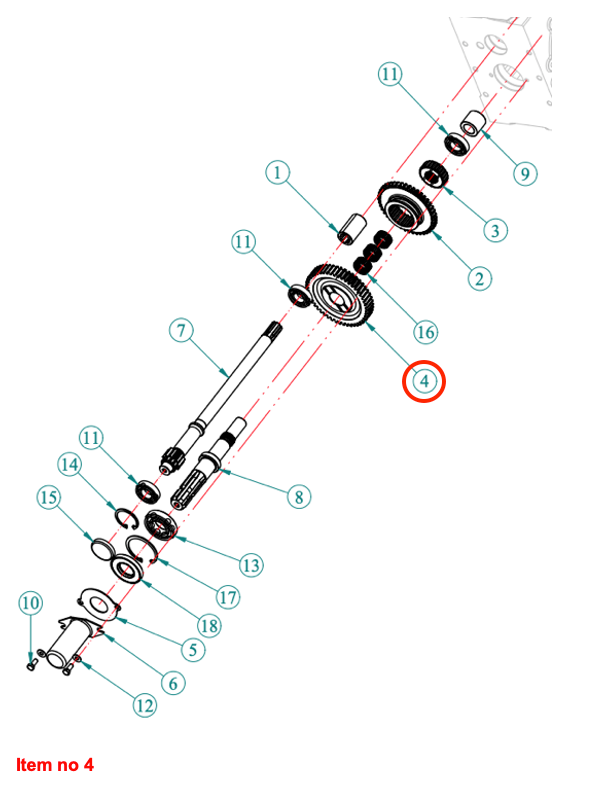 Priză de putere angrenaj S=49 Captain, Startrac, Antonio Carraro, etc.,