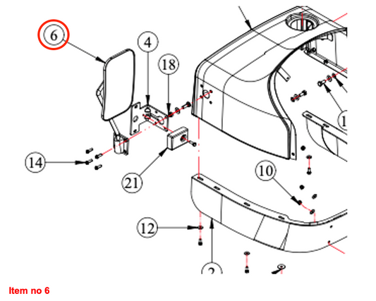 Oglindă stânga (+ suport) Căpitan, Startrac, Antonio Carraro,