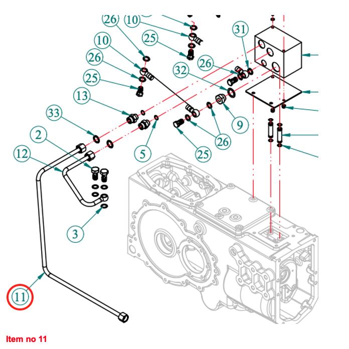 Conductă hidraulică PTO HST Captain, Startrac, Antonio Carraro, etc.,