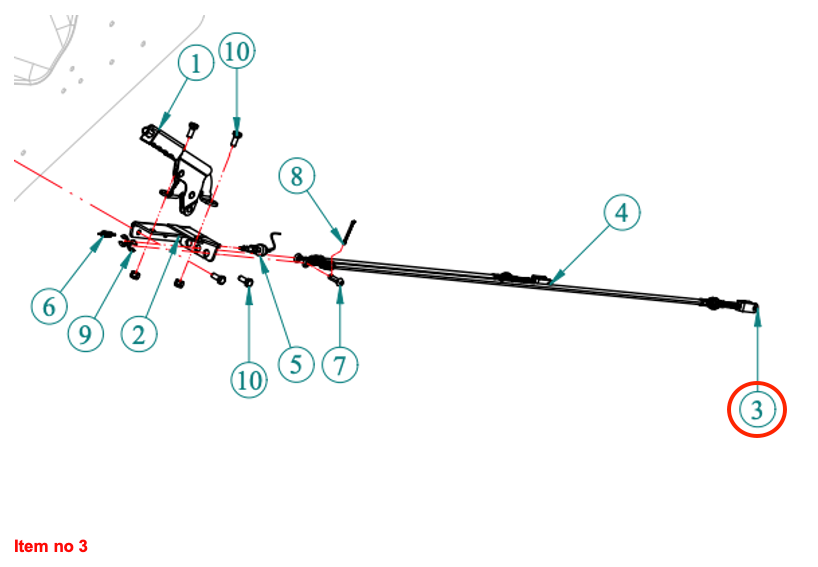 Cablu frână de mână (mare) HST Captain, Startrac, Antonio Carraro, etc.,