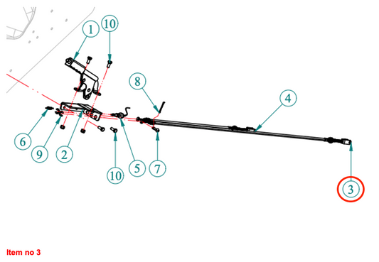 Cablu frână de mână (mare) HST Captain, Startrac, Antonio Carraro, etc.,
