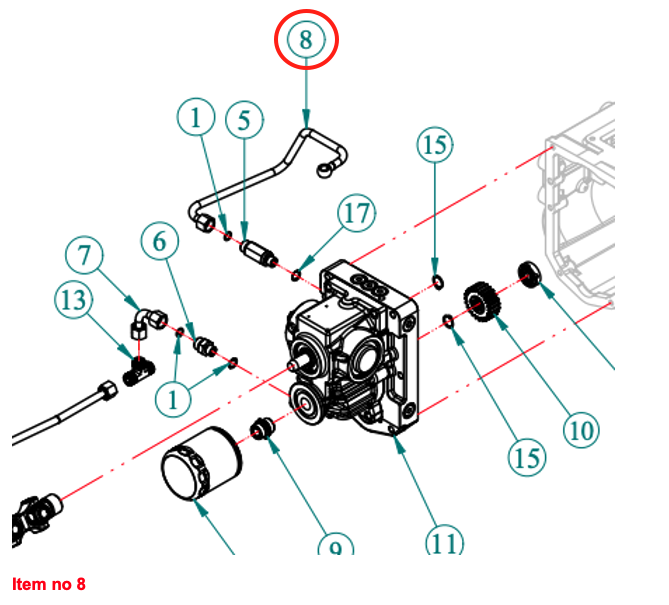 Conductă hidraulică (ieșire) Căpitan HST, Startrac, Antonio Carraro,