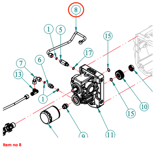Conductă hidraulică (ieșire) Căpitan HST, Startrac, Antonio Carraro,