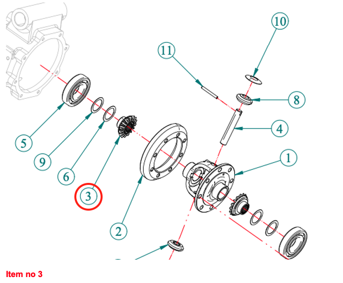 Diferențial angrenaj (16S) 4WD Captain, Startrac, Antonio Carraro, etc.