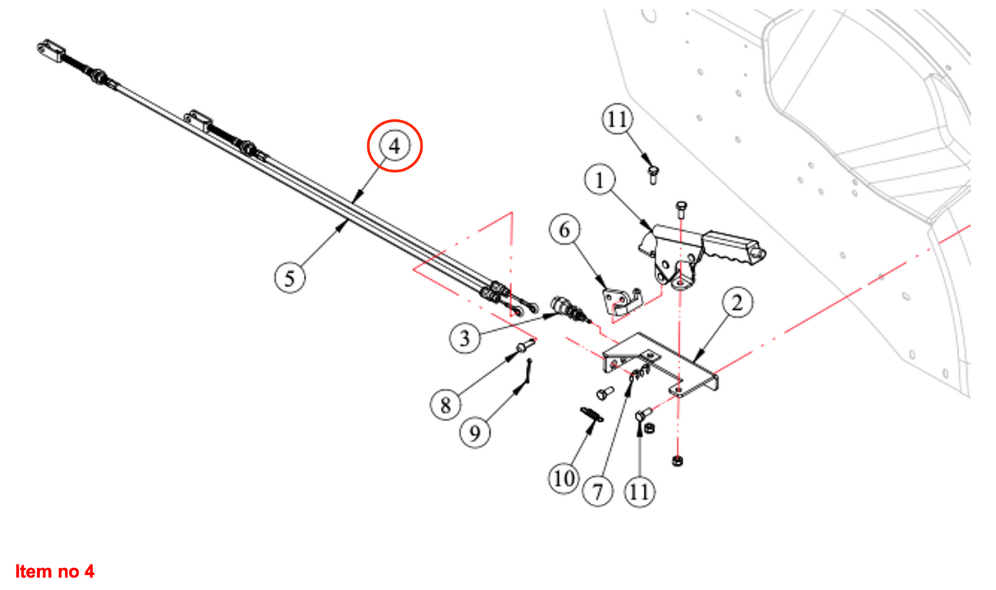 Cablu frână de mână (scurt) Captain, Startrac, Antonio Carraro, etc.