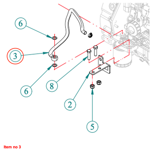 Furtun de combustibil (filtru-FIP) Captain, Startrac, Antonio Carraro, etc.,
