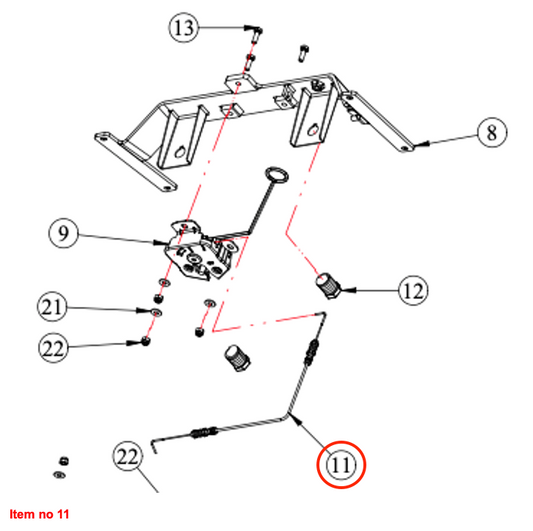 Cablu pentru blocarea capacului motorului 8G Captain, Startrac, Antonio Carraro, etc.,