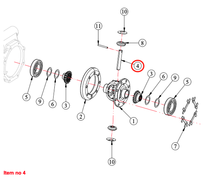 Axă pentru diferențial 4WD Captain, Startrac, Antonio Carraro, etc.,