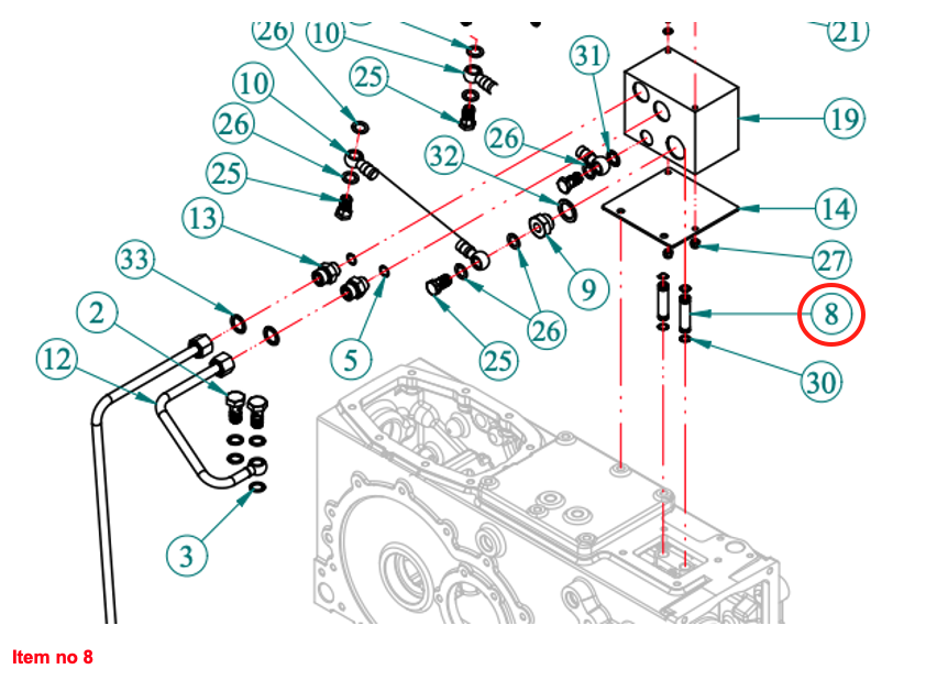 Supapă PTO pentru țevi (HST) Captain, Startrac, Antonio Carraro, etc.,