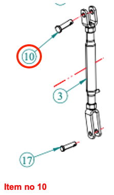 Echipament de ridicare cu bolț de remorcare (Ø 16 mm) Captain, Startrac, Antonio Carraro, etc.,