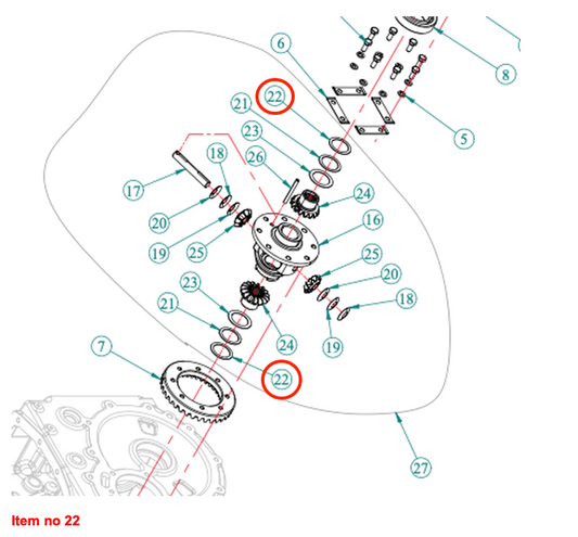 Diferențial spate 1.0mm (șasiu) Captain, Startrac, Antonio Carraro, etc.
