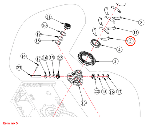 Carcasă diferențial cu șaibă (0,15) Captain, Startrac, Antonio Carraro, etc.,