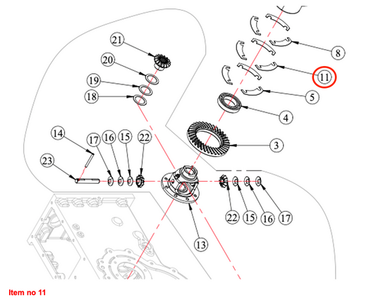 Carcasă diferențial cu șaibă (0,50) Captain, Startrac, Antonio Carraro, etc.,