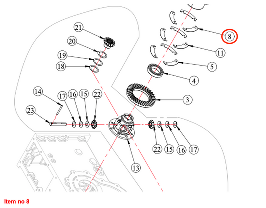 Carcasă diferențial cu șaibă (0,20) Captain, Startrac, Antonio Carraro, etc.,