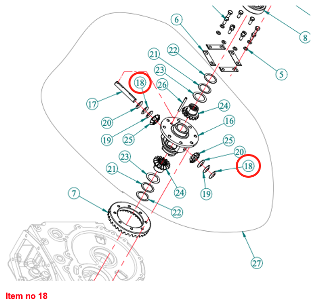 Diferențial cu șaibă (0,80) Captain, Startrac, Antonio Carraro, etc.