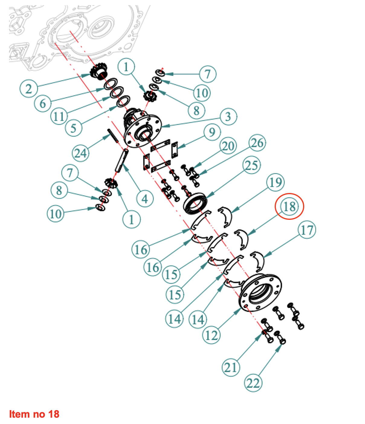Diferențial de șaibă (0,20) (75°) Captain, Startrac, Antonio Carraro, etc.,
