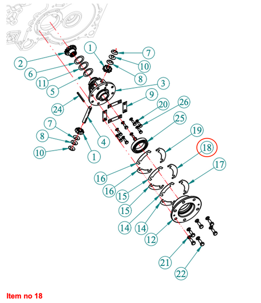 Diferențial de șaibă (0,20) (75°) Captain, Startrac, Antonio Carraro, etc.,