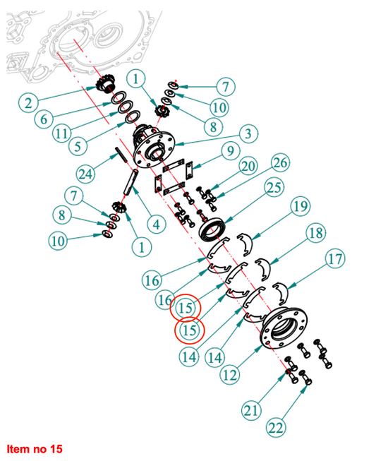 Diferențial de șaibă (0,20) (52,5°) Captain, Startrac, Antonio Carraro, etc.,