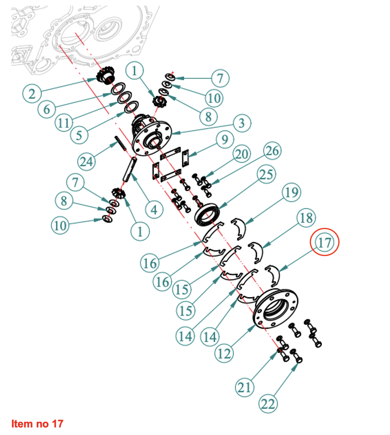 Diferențial de șaibă (0,15) (75°) Captain, Startrac, Antonio Carraro, etc.,