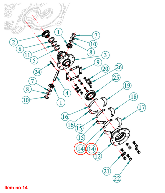 Diferențial de șaibă (0,15) (52,5°) Captain, Startrac, Antonio Carraro, etc.,