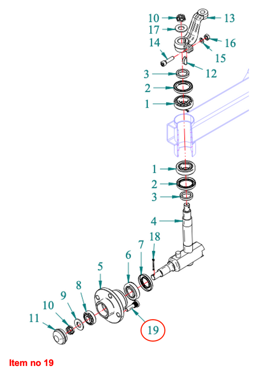 Șurub roată 1/2" UNF (2WD) Captain 200DI, 201, 260, 250DI, 260, 280, 280DX,