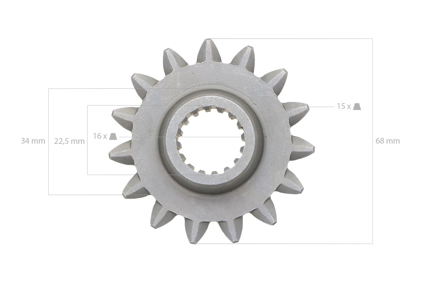 Angrenaj a 2-a 15Tx16 caneluri Kubota B40, B1200, B1400, B1402, Zen Noh ZB-Types,